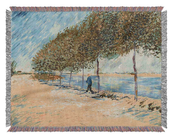 Van Gogh Along The Seine Woven Blanket