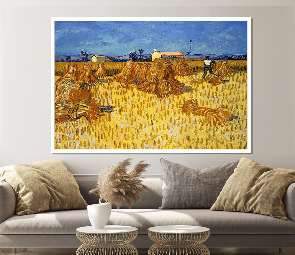 Van Gogh Corn Harvest In Provence Print Poster Wall Art