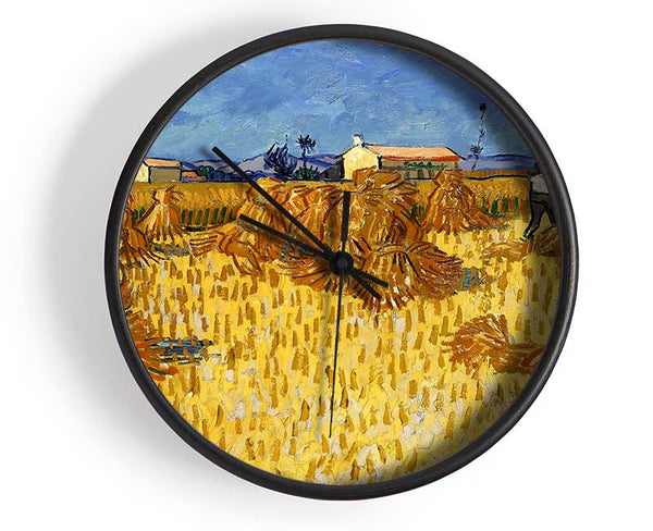 Van Gogh Corn Harvest In Provence Clock - Wallart-Direct UK