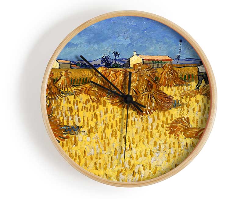 Van Gogh Corn Harvest In Provence Clock - Wallart-Direct UK