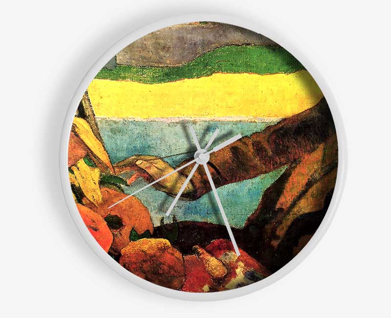 Gauguin Paints Van Gogh Painting Sunflowers Clock - Wallart-Direct UK