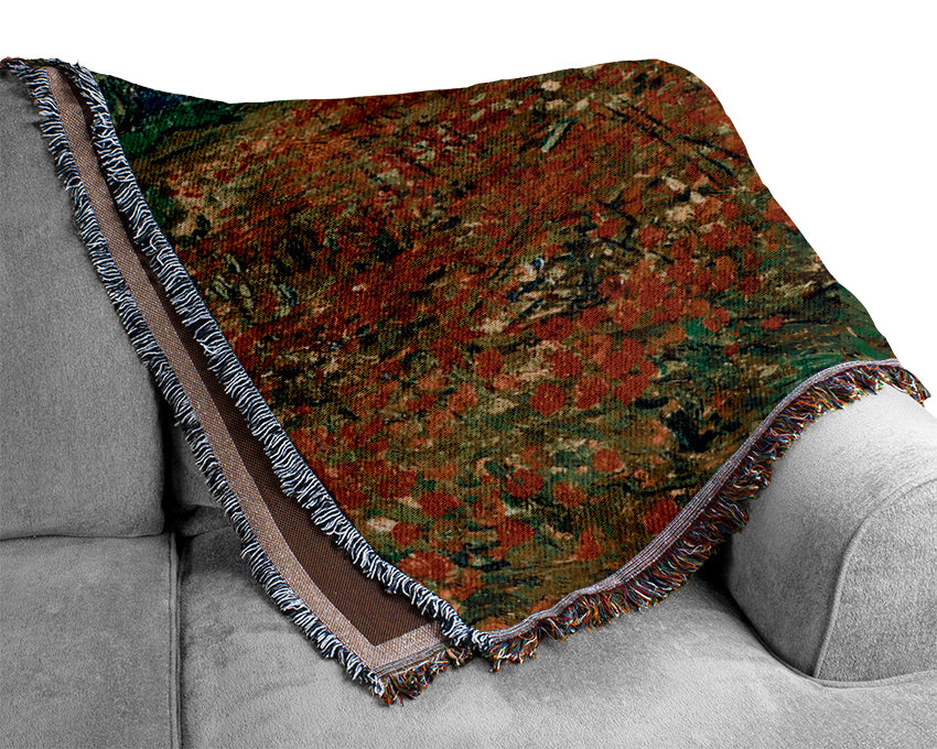 Van Gogh Poppy Field Woven Blanket