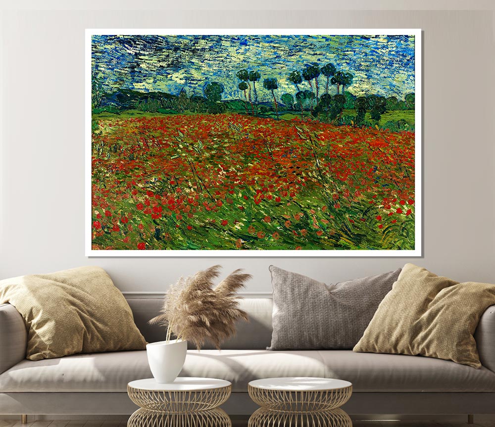 Van Gogh Poppy Field Print Poster Wall Art