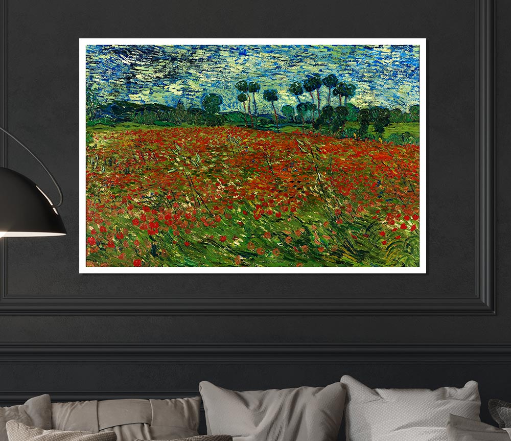 Van Gogh Poppy Field Print Poster Wall Art