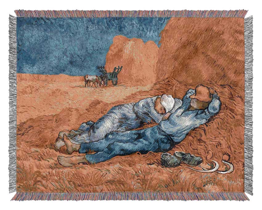 Van Gogh Rest From Work Woven Blanket