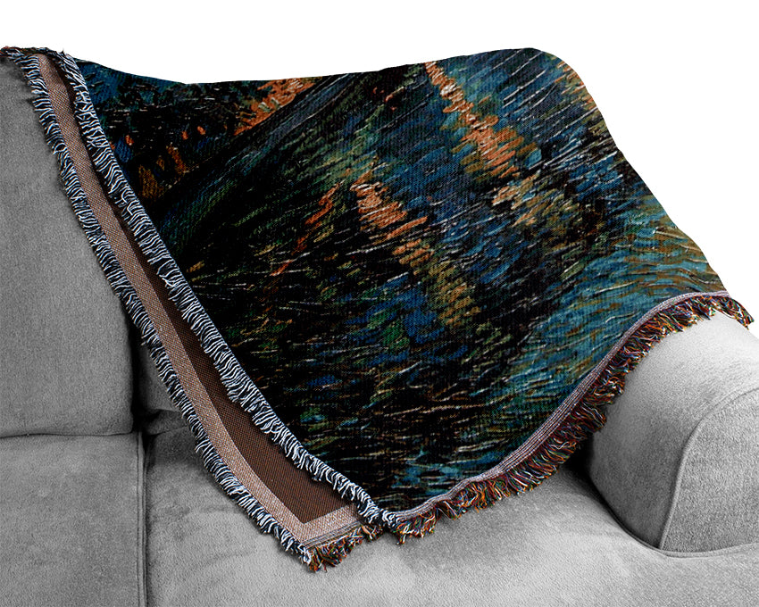 Van Gogh Starry Night Over The Rhone Woven Blanket