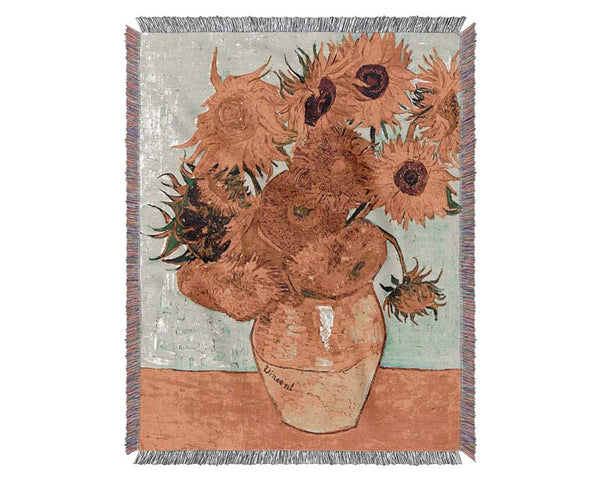 Van Gogh Sunflowers Woven Blanket