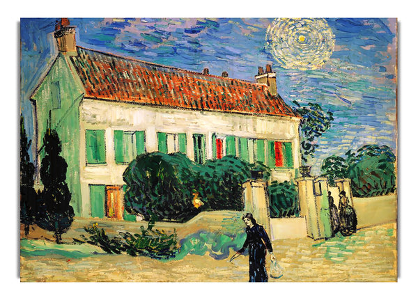 Van Gogh Weißes Haus bei Nacht