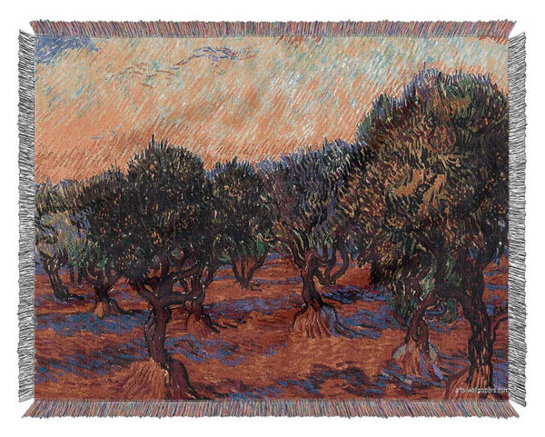 Van Gogh 1889 Olive Grove Woven Blanket