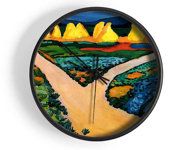 August Macke Vegetable Fields Clock - Wallart-Direct UK