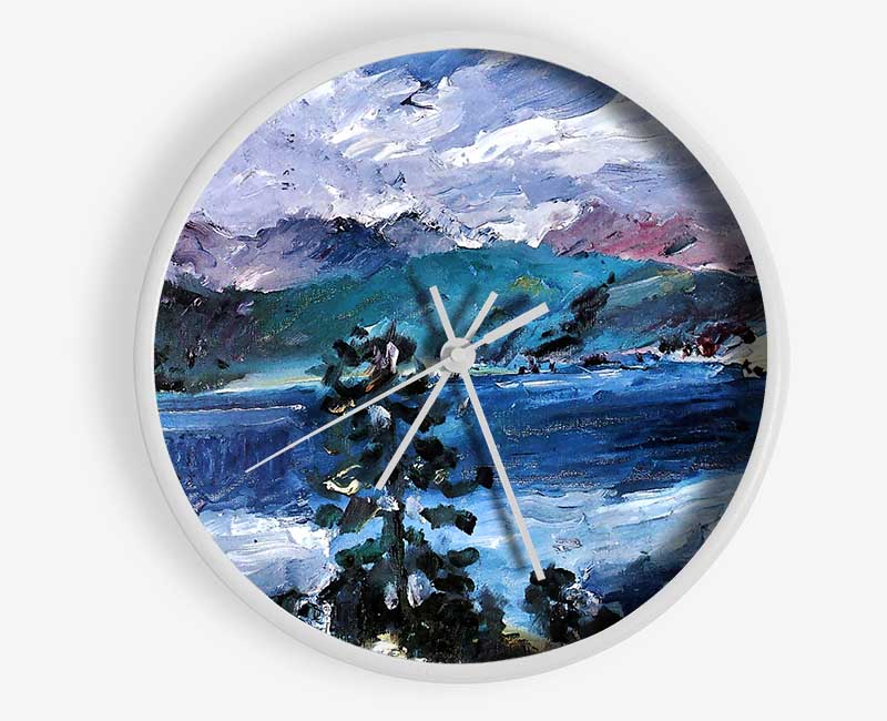 Lovis Corinth Walchensee With Larch Clock - Wallart-Direct UK