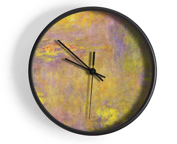 Monet Water Lilies - Yellow Nirvana Clock - Wallart-Direct UK