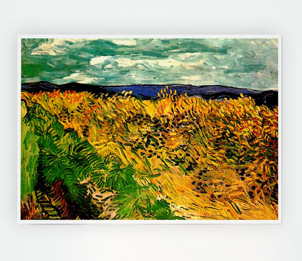 Van Gogh Wheat Field With Cornflowers Print Poster Wall Art