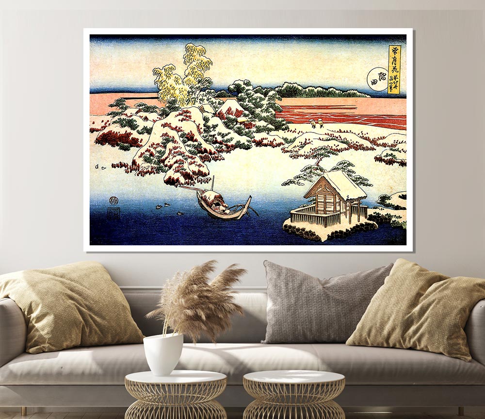 Hokusai Winter Landscape Of Suda Print Poster Wall Art