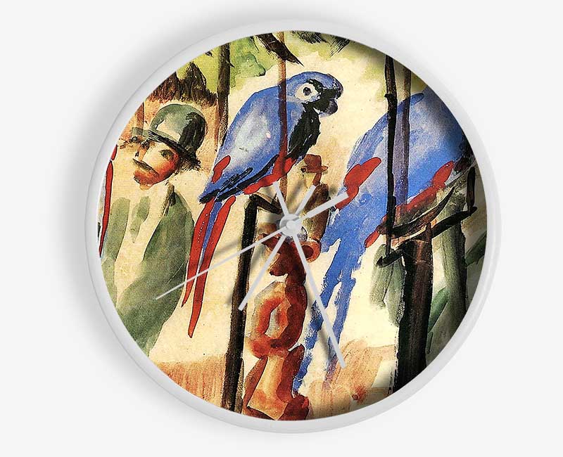 August Macke With The Parrots Clock - Wallart-Direct UK