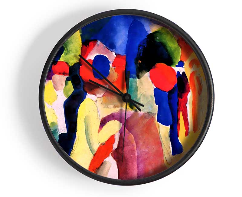 August Macke With Yellow Jacket Clock - Wallart-Direct UK