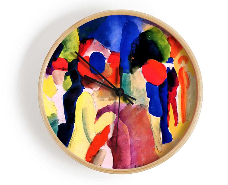 August Macke With Yellow Jacket Clock - Wallart-Direct UK