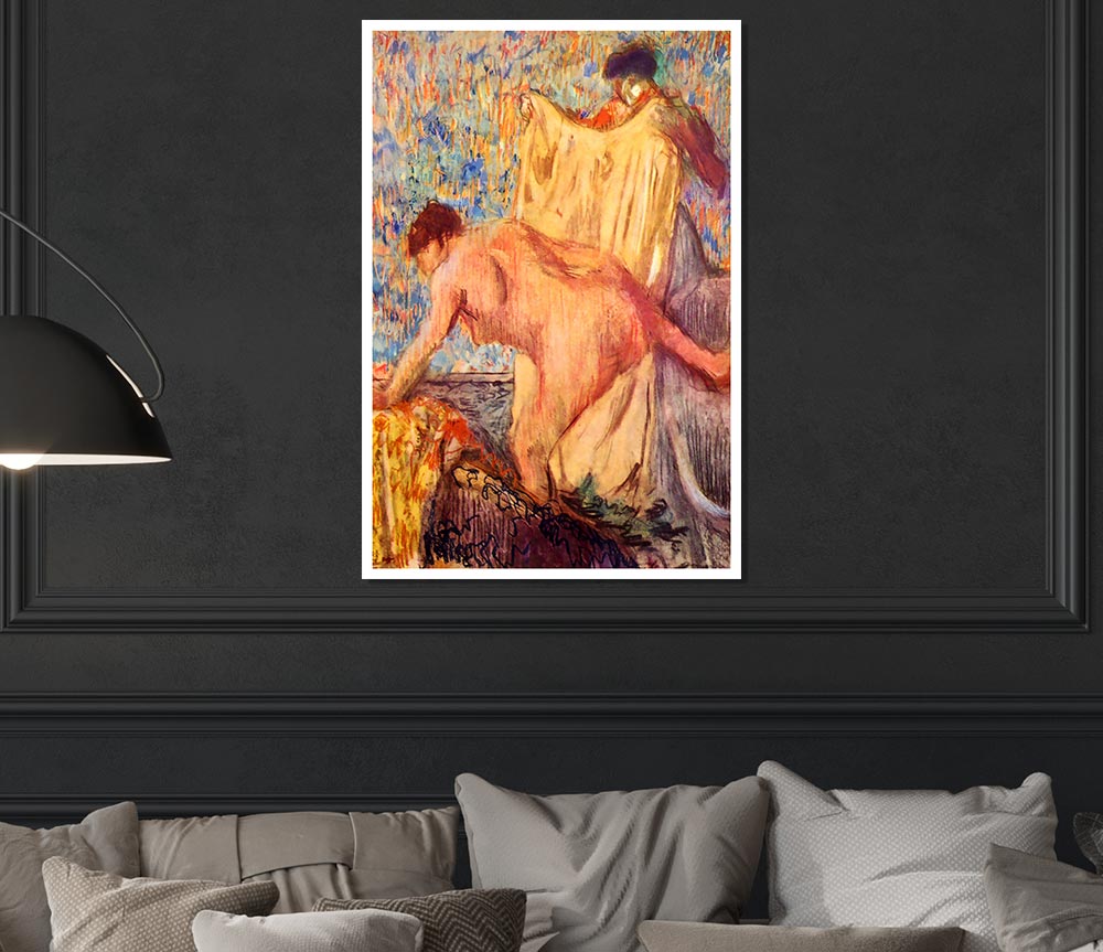 Degas Withdrawing From The Bathtub Print Poster Wall Art