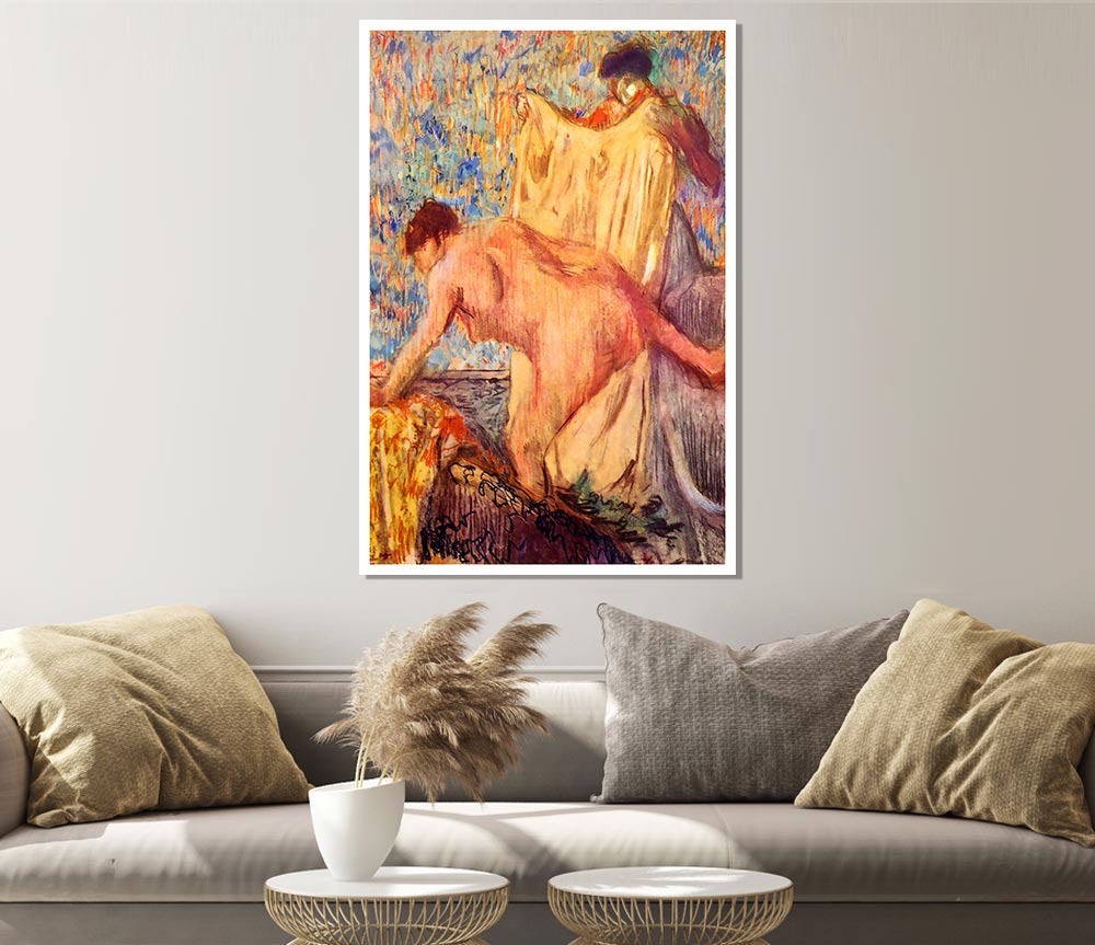 Degas Withdrawing From The Bathtub Print Poster Wall Art