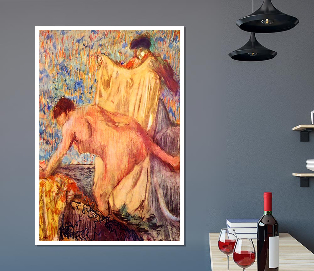 Degas Withdrawing From The Bathtub Print Poster Wall Art