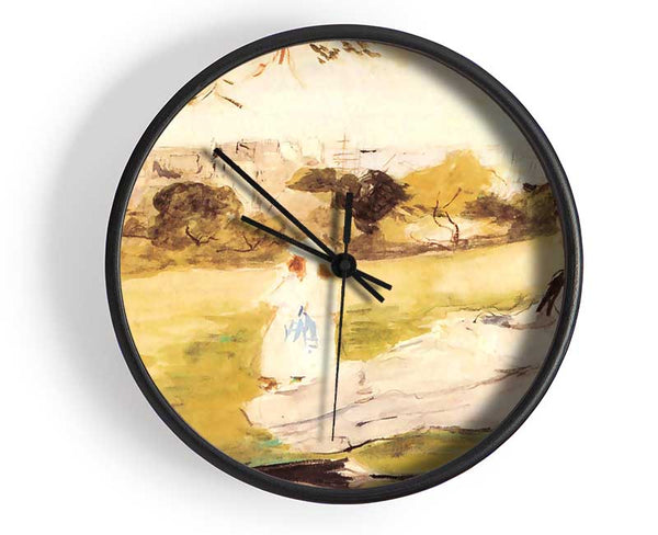 Morisot Woman And Child Sitting In A Field Clock - Wallart-Direct UK