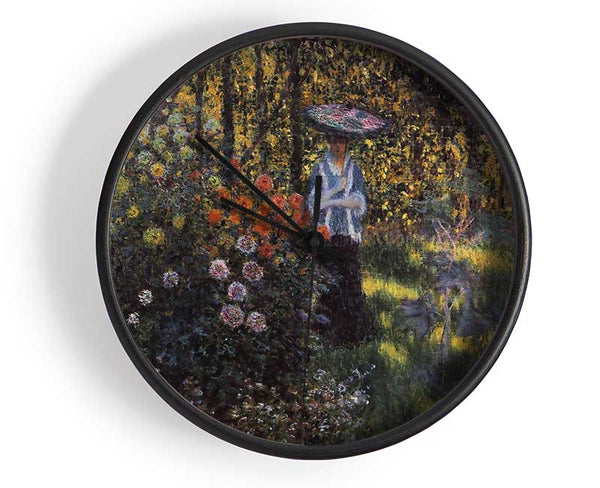 Monet Woman With A Parasol In The Garden Of Argenteuil Clock - Wallart-Direct UK