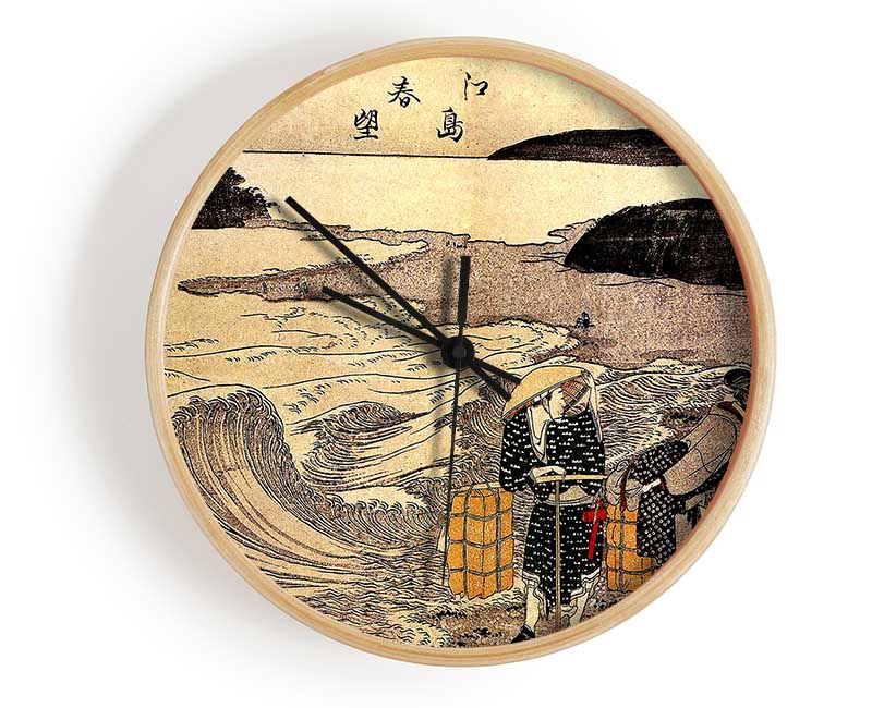 Hokusai Women On The Beach Of Enoshima Clock - Wallart-Direct UK