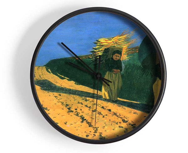 Felix Vallotton Wood-Bearing Women Clock - Wallart-Direct UK