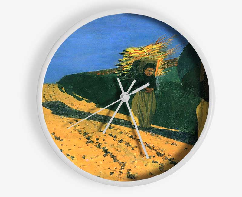 Felix Vallotton Wood-Bearing Women Clock - Wallart-Direct UK