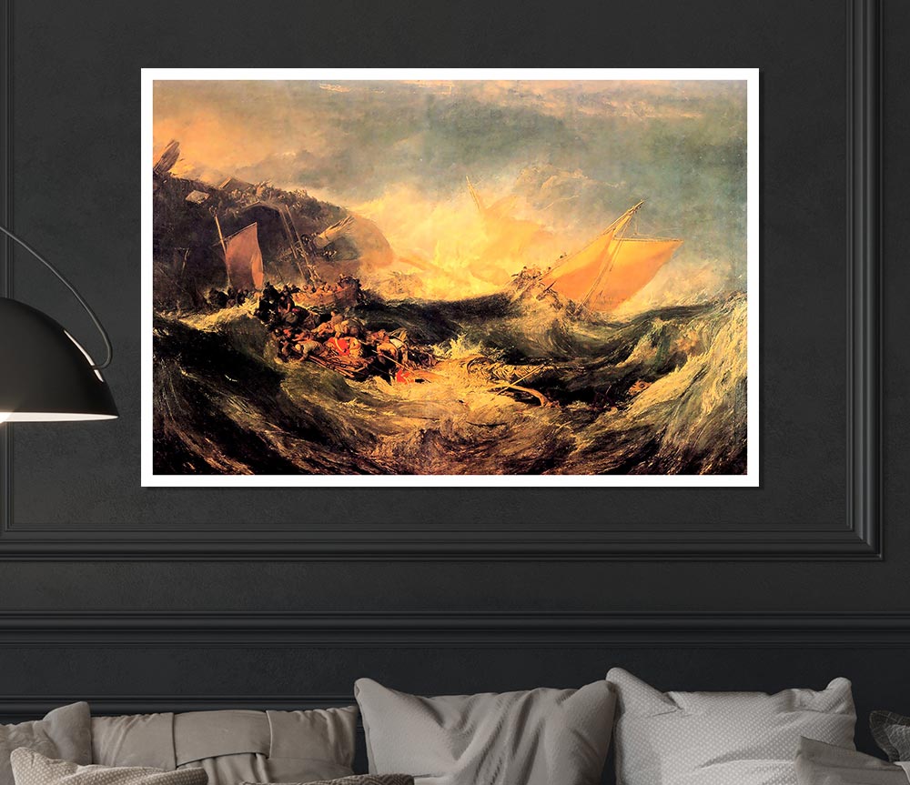 Joseph Mallord Turner Wreck Of A Transport Ship Print Poster Wall Art