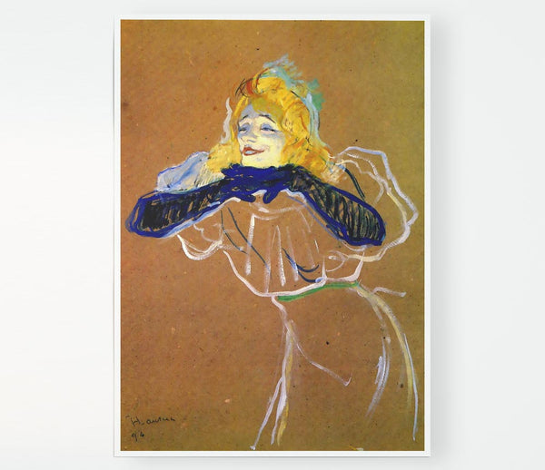 Toulouse Lautrec Yvette Guilbert Sings Print Poster Wall Art