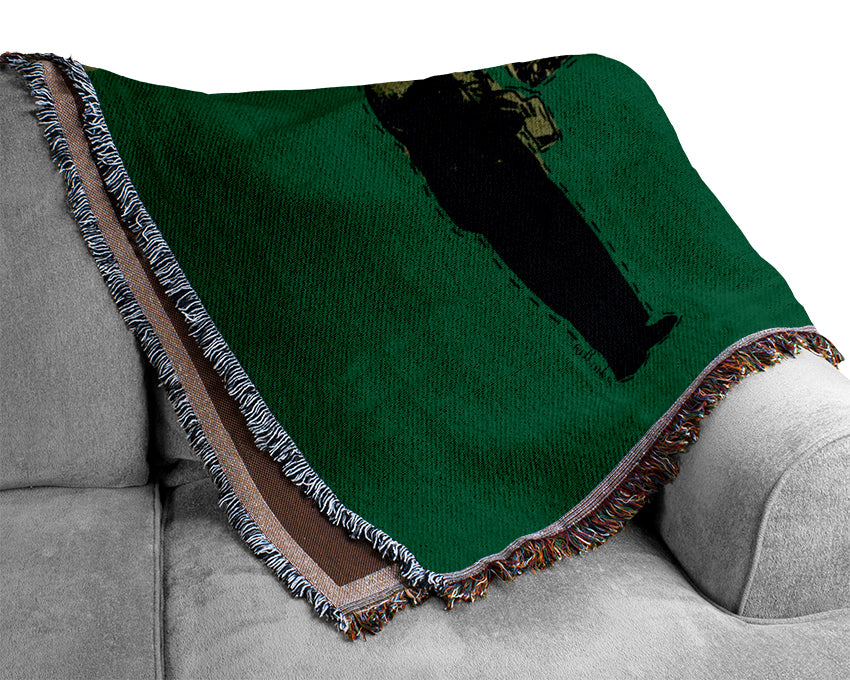 Art Auction Green Woven Blanket