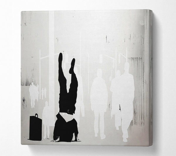 A Square Canvas Print Showing Bankers Head In The Sand Square Wall Art