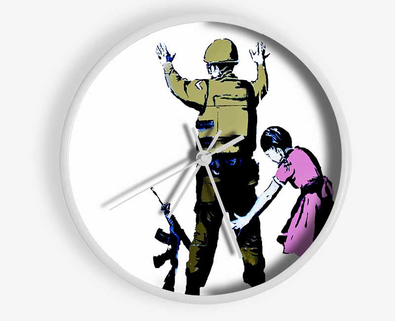 Child Frisking Soldier Clock - Wallart-Direct UK