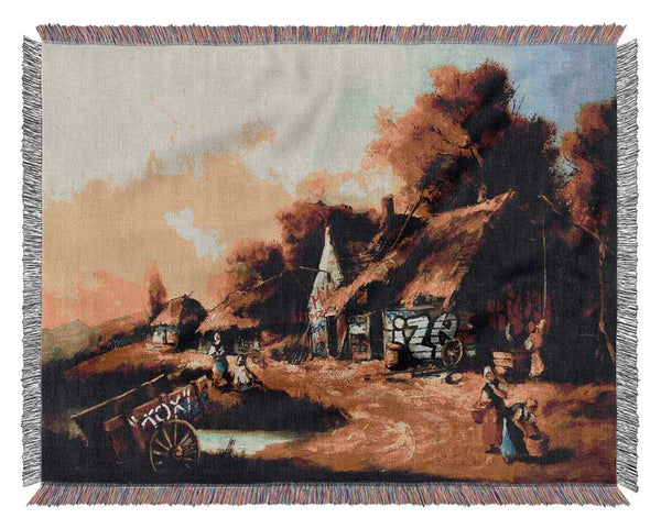 Countryside Graffiti Woven Blanket