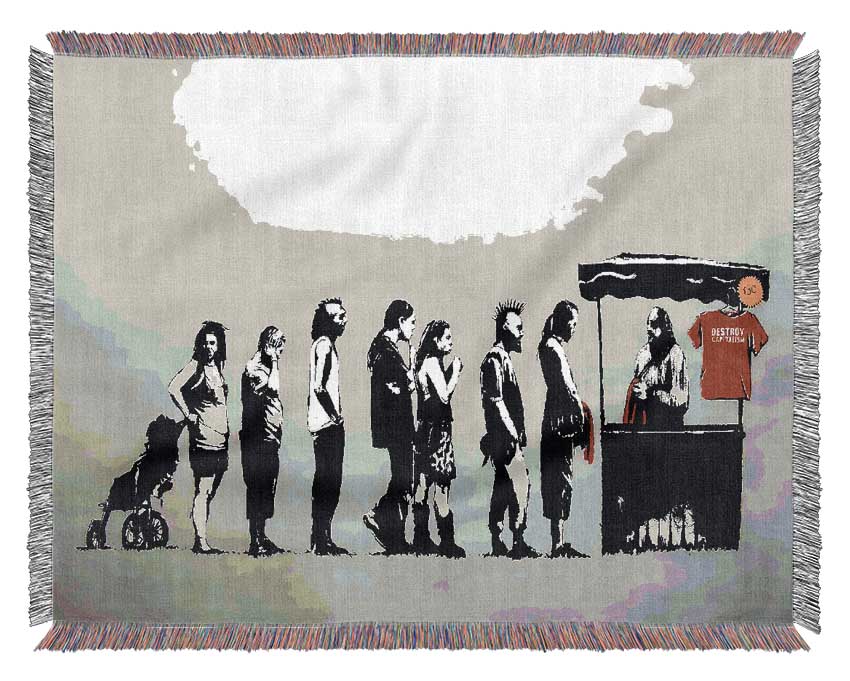 Destroy Capitalism Woven Blanket