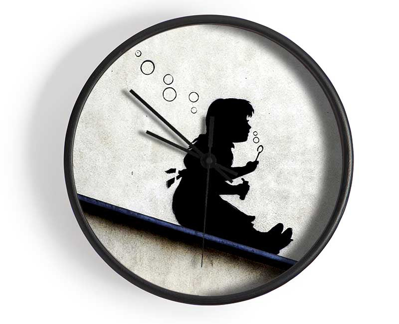 Drain Pipe Bubble Girl Clock - Wallart-Direct UK