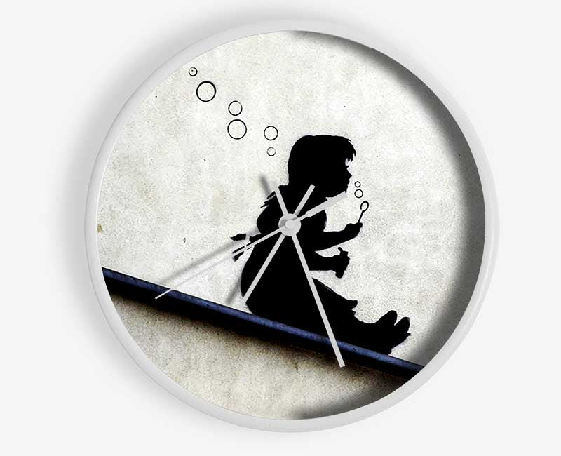 Drain Pipe Bubble Girl Clock - Wallart-Direct UK