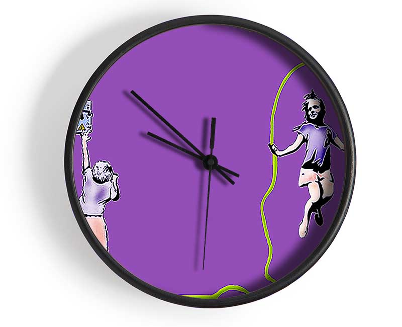 Electric Skipping Rope Purple Clock - Wallart-Direct UK