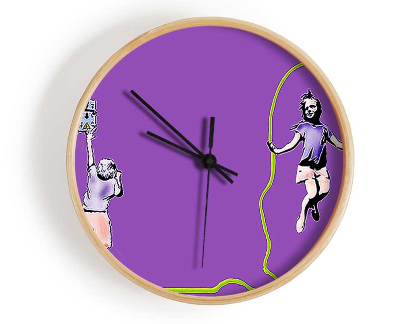 Electric Skipping Rope Purple Clock - Wallart-Direct UK