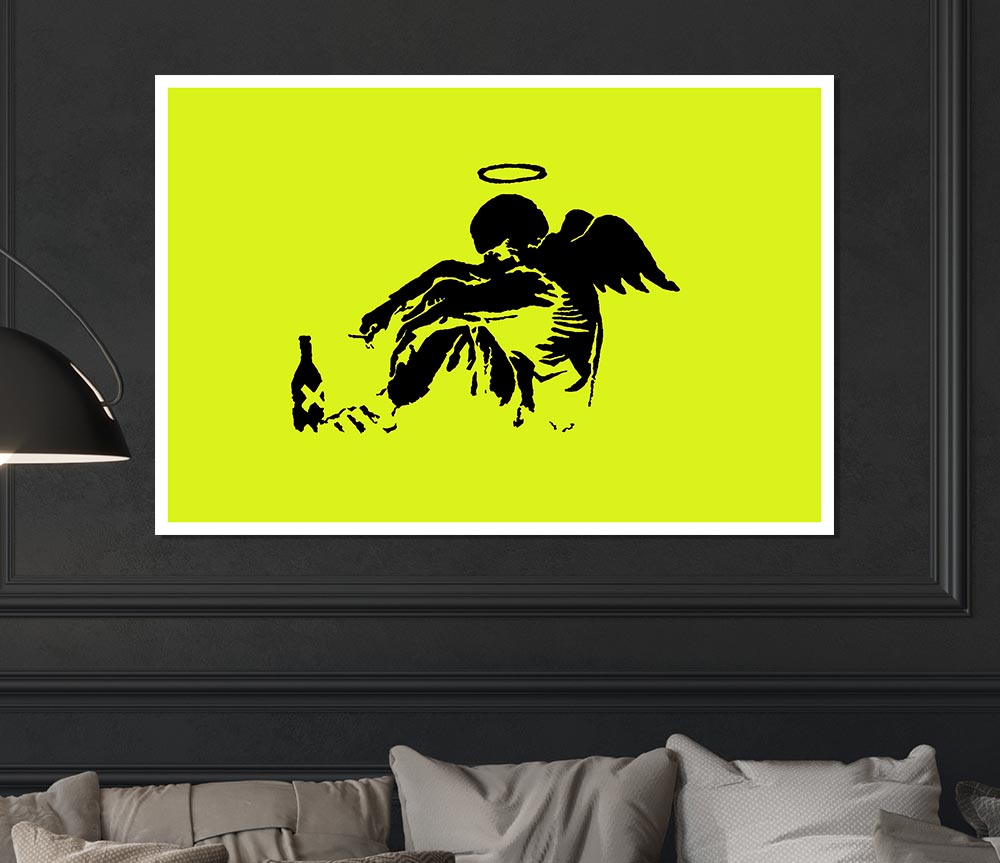 Fallen Angel Lime Print Poster Wall Art