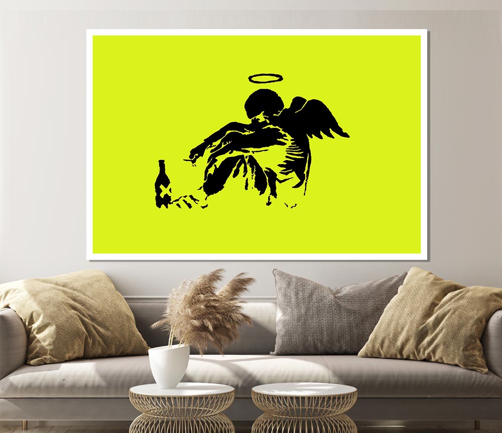 Fallen Angel Lime Print Poster Wall Art