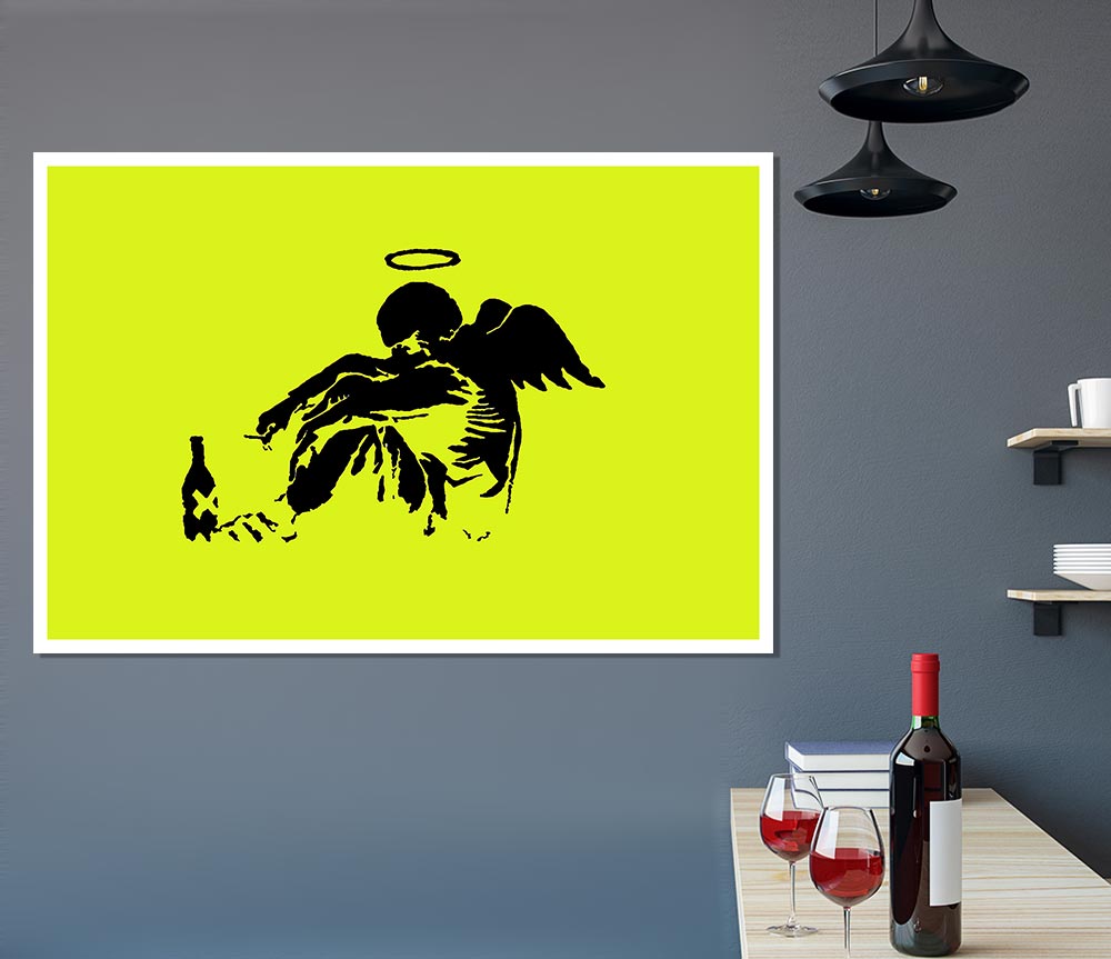 Fallen Angel Lime Print Poster Wall Art