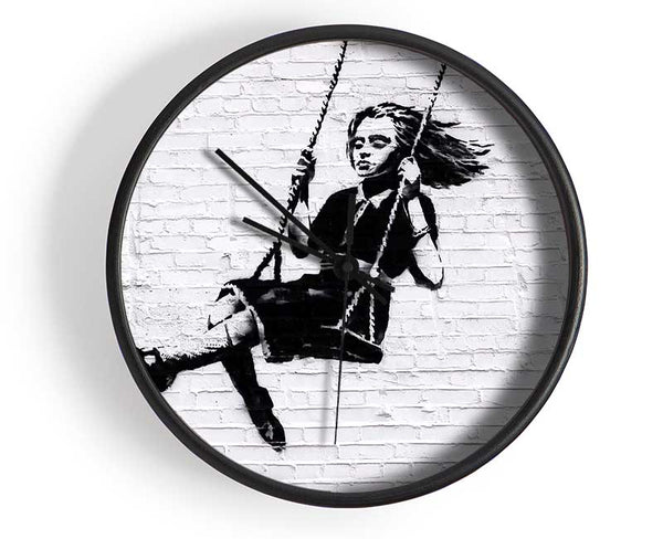 Girl On Swing Clock - Wallart-Direct UK