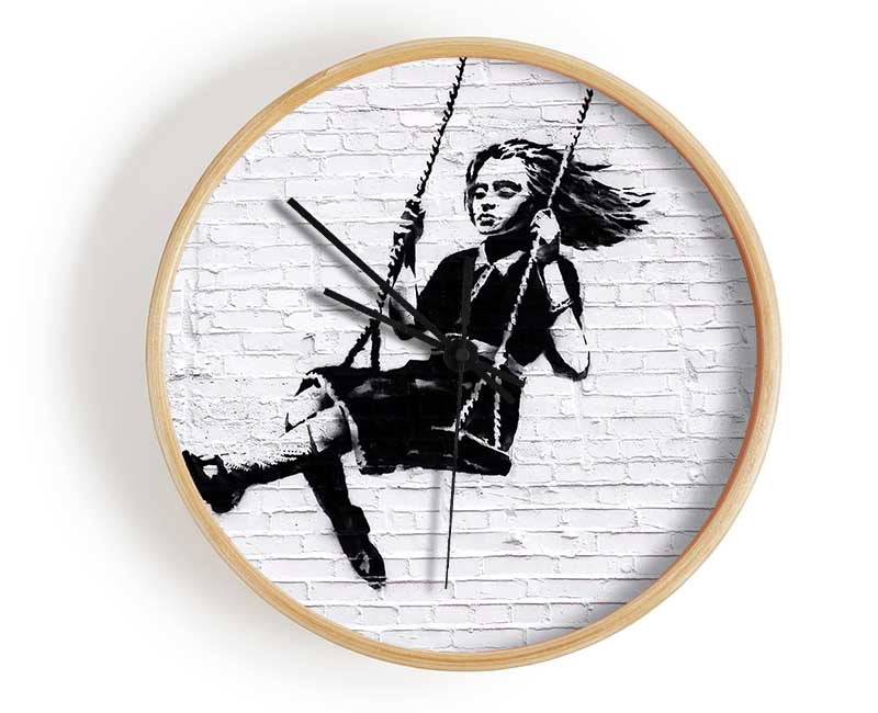 Girl On Swing Clock - Wallart-Direct UK