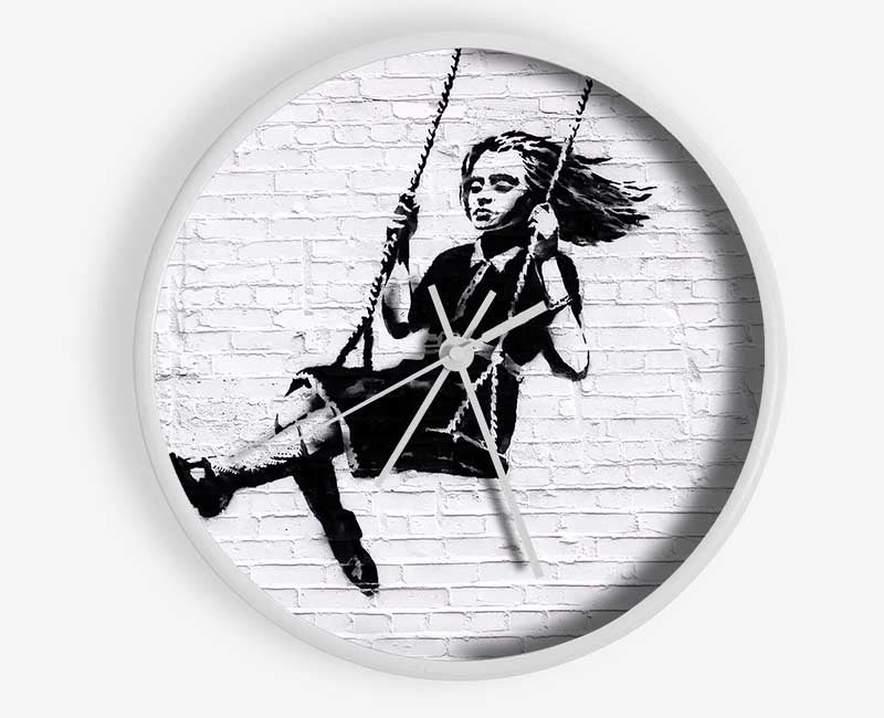 Girl On Swing Clock - Wallart-Direct UK