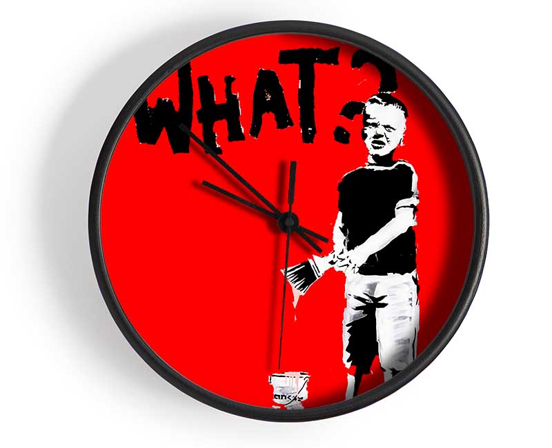 Graffiti Kid What Red Clock - Wallart-Direct UK