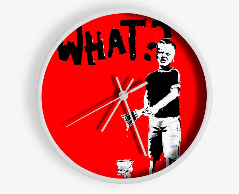 Graffiti Kid What Red Clock - Wallart-Direct UK