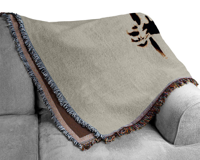 Grim Reaper Beige Woven Blanket