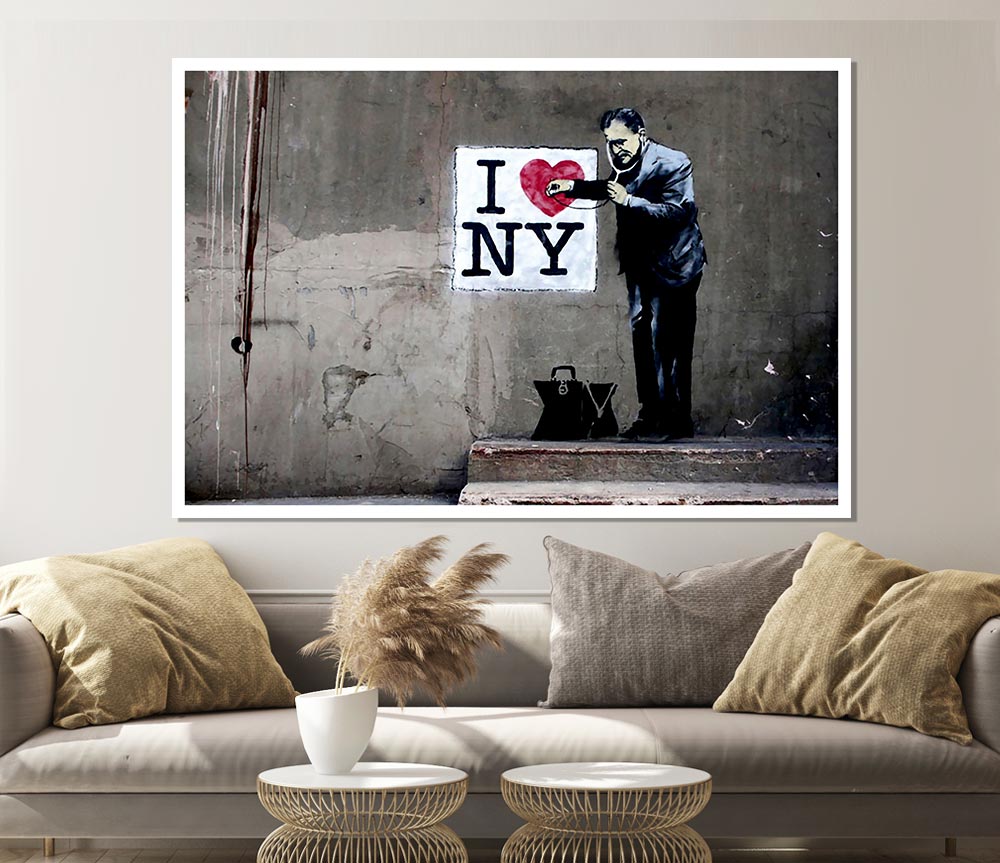 Heart Beat Of New York Print Poster Wall Art